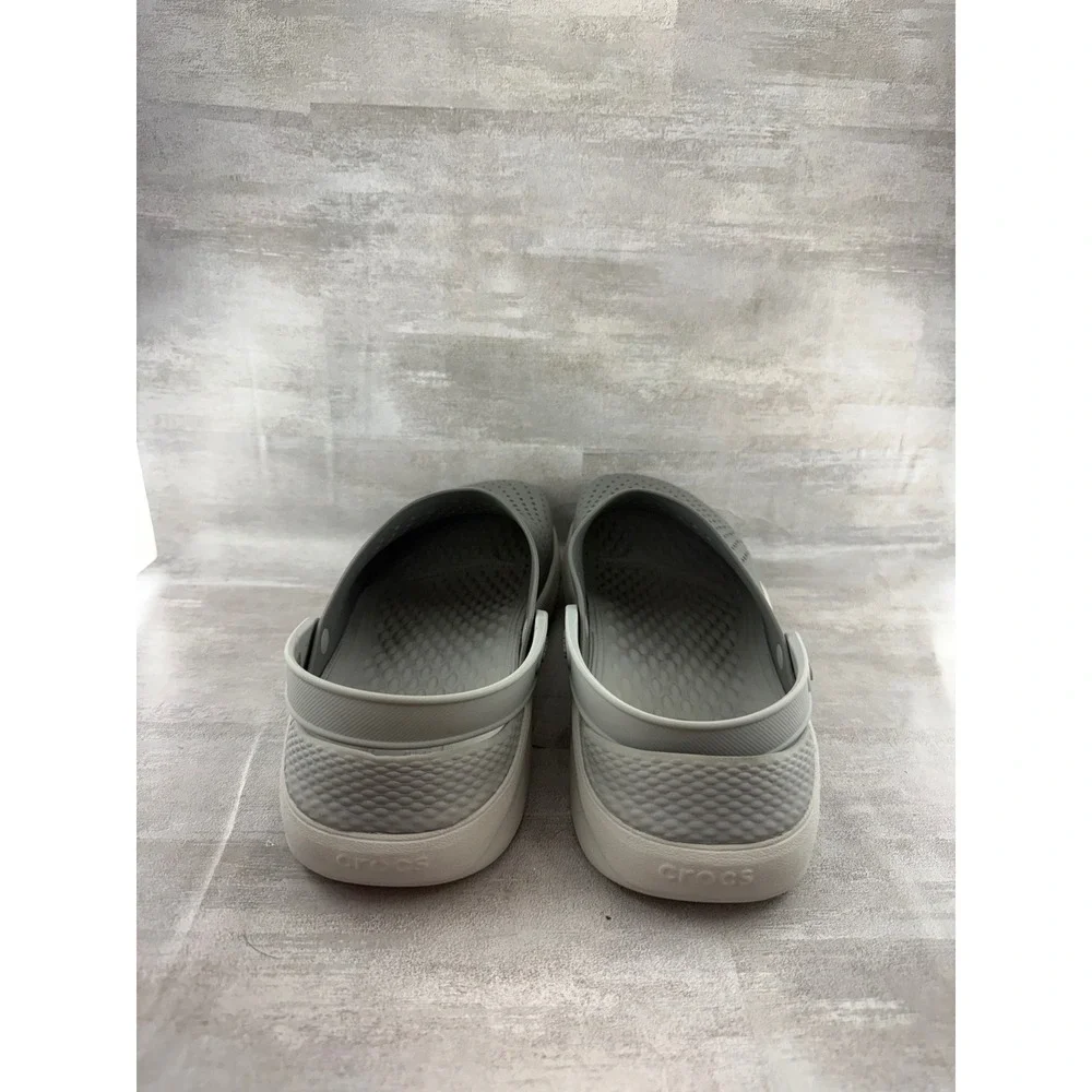 Crocs LiteRide Clog Men Sz 11 Slate Grey Almost White Comfort Shoes 204592
